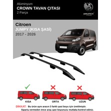 Turtle Cıtroen Jumpy Kısa Şasi (L1) (Panelvan) 2017-2026  Crown Tavan Çıtası-Siyah (Kısa Şasi)