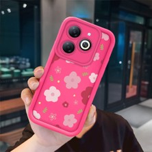 Ucuc Tecno Spark 20/20C Uyumlu Pembe Kırmızı Silikon Kılıf Darbeye Dayanıklı Kamera Koruma