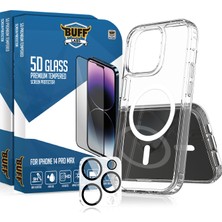 Buff Labs Buff iPhone 14 Pro Max Avantaj Paket - 2X5D Ekran Koruyucu + Magsafe Kılıf + Lens Koruyucu Glass