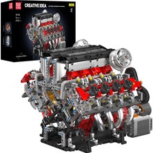 Mould King 10130 F488 Motorlu V8 Motor Yapım Seti | 2.718 Parça