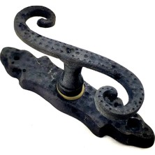 Pileli Store Antika Tarz Dekoratif Pirinç Kıvrık Pencere Kolu - 130X33 Mm, Oksit