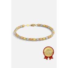 Meks Jewels Mikron Altın Kaplama Dorika Üç Renk Gümüş Bileklik