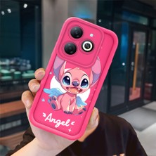 Ucuc Infinix Smart 8/8 Pro Uyumlu Pembe Kırmızı Silikon Kılıf Darbeye Dayanıklı Kamera Koruma