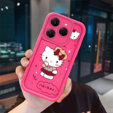 Ucuc Tecno Spark 20 Pro 4g Uyumlu Pembe Kırmızı Silikon Kılıf Darbeye Dayanıklı Kamera Koruma