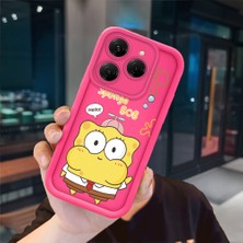 Ucuc Tecno Spark 20 Pro 4g Uyumlu Pembe Kırmızı Silikon Kılıf Darbeye Dayanıklı Kamera Koruma