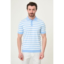 MCR Çizgili Slim Fit Polo Yaka Erkek Triko T-Shirt