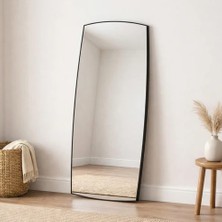 Aypars Atölye Modern Siyah Banyo Aynası 40X120 cm – Asimetrik Minimalist Dekoratif Duvar Aynası