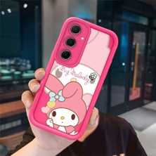 Ucuc Samsung Galaxy A55 Uyumlu Pembe Kırmızı Silikon Kılıf Darbeye Dayanıklı Kamera Koruma