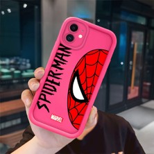 Ucuc iPhone 12 Uyumlu Pembe Kırmızı Silikon Kılıf Darbeye Dayanıklı Kamera Koruma