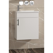 Özceden Lale 42X24 cm Beyaz Mdf Seramik Lavabolu Asma Banyo Alt Dolabı