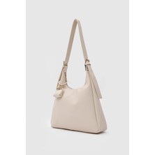 Shule Bags Guts Charmlı Salaş Omuz Çantası Krem