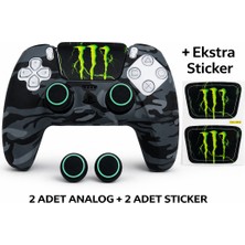 Cosmostech Ps5 Dualsense Kamuflaj Silikon Kılıf Seti + 2 Analog Başlık + 2 Sticker | Kaymaz Koruyucu Kaplama