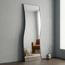 Aypars Atölye Modern Dalgalı Boy Aynası 40X120 cm – Organik Formlu Gümüş Minimalist Dekoratif Duvar Aynası 2026 Trend