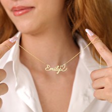 Hom Silver Jewelry 925 Ayar Gümüş Kişiye Özel Isimli Kalp Tasarımlı Kadın Kolye