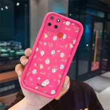 Ucuc Realme C25/C25S Uyumlu Pembe Kırmızı Silikon Kılıf Darbeye Dayanıklı Kamera Koruma