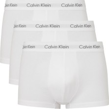 Calvin Klein Erkek Trunk Boxer Seti 3'lü Beyaz Pamuklu Esnek Düşük Bel Tasarım
