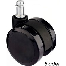Ofisbazaar Yedek Sandalye Tekerleği 60 mm 5'li Paket Siyah
