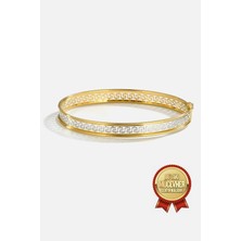 Meks Jewels Mikron Altın Kaplama Gümüş Grek Kelepçe
