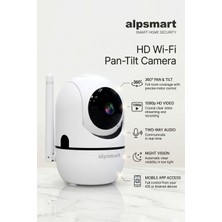 Alpsmart Kablosuz 2mp Kamera, 360 Derece Hareketli Wifi Güvenlik Kamerası, Bebek Kamerası
