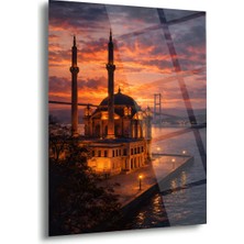 Shiny Art Ortaköy Camii Gün Batımı Cam Tablo - ISL246