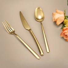 HSR- 8691261000902-HISAR BAHAMA 84 PARÇA ÇATAL KAŞIK BIÇAK Seti titanyum gold