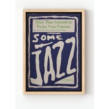 Viela Home Ahşap Çerçeveli Some Jazz Poster – Retro Caz Müziği Temalı Sanatsal Duvar Tablosu 🎷🎶