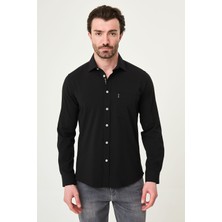 MCR Desenli Slim Fit Cepli Uzun Kollu Erkek Gömlek