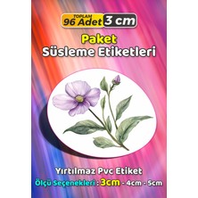 Sb Store Çiçek Temalı Ambalaj Hediye Paket Süsleme Etiketi Model 379 - 96 Adet 3cm