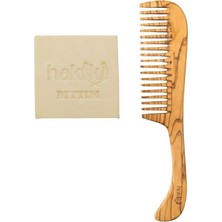 Hakiki Zeytin Saplı Tarak & Bıttım Sabunu Seti | Bıttım ve Yemeklik Zeytinyağı ile Doğal Saç ve Cilt Bakımı