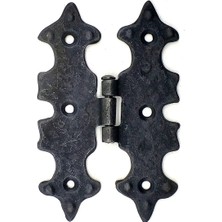 Pileli Store Antika Tarz Dekoratif Pirinç Lale Menteşe - 104X77 Mm, Oksit