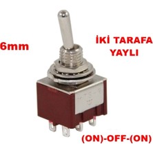 Maroces MR-148 Toggle Swıtch (On)-Off-(On) 6 Bacaklı Iki Tarafa Yaylı (MTS-223)