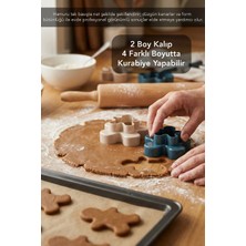 Meleni Home 2'li Gingerman Kurabiye Kalıbı - Çift Taraflı 4 Boy Kurabiye Adam Hamur Kesici Şekillendirici