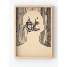 Viela Home Ahşap Çerçeveli Surrealist Portre Poster – Sanat ve Gerçeklik Arasında Duvar Tablosu 🎨🖼️