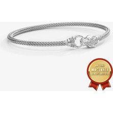 Meks Jewels Mikron Rodyum Kaplama 925 Ayar Gümüş Italyan Argento Milano Kaplan Bileklik