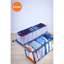 Magic Lady 5 Adet 11 Bölmeli Small Puantiyeli Mavi Beyaz Çekmece ve Dolap İçi Akordiyon Organizer
