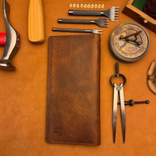 Bi Deri Bideri Trıpolıs Hakiki Deri Mıknatıslı Fonksiyonel Cüzdan Kahverengi