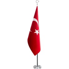 Telalı Türk Makam Bayrağı Direkli 100X150