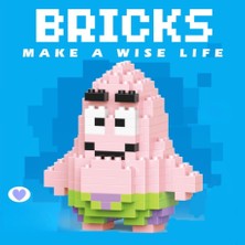Hey Gidi Gift Bricks Patrick Mini Bricks 3D Puzzle / Minnie Mouse Sevimli Figür / Eğlenceli Setler / Hobi+