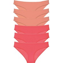 Miray Life 6 Adet Süper Eko Set Likralı Kadın Slip Külot Pudra Fuşya