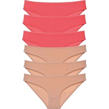 Miray Life 6 Adet Süper Eko Set Likralı Kadın Slip Külot Fuşya Ten