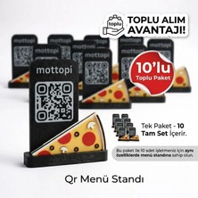 Mottopi Qr Kod Menü Pizza Dilimi,Qr Menü-10 Adet