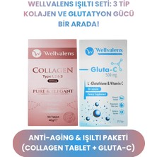 Wellvalens Collagen Tablet + Gluta C Set | Tip 1 2 3 Kolajen, Glutatyon ve Vitamin C ile Cilt Işıltısı & Antioksidan Destek Paketi