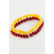 Miray Life Sarı Kırmızı Doğaltaş Bileklik 6 mm