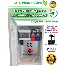 MTSevcharger 22KW 5/32 + 7kw 3/32 V'KO Kaçak Akım Roleli İP66 ABS Kombinasyon Kutusu Pano Elektrikli Araç Şarj Cihazı Istasyonu Tesla Mavi Adaptör TOGG Uyumlu