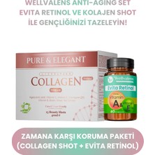 Wellvalens Collagen Shot + Evita Retinol Set | 5500 Mg Kolajen, A & E Vitamini ile Cilt Işıltısı, Anti-Aging ve Antioksidan Destek