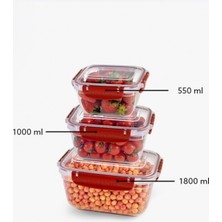 MiraLive Master Dikdörtgen Saklama Seti 3'lü 550-1000-1800 ml ROYALEKS-30866