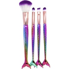 Mujgan 4'lü Mor Uçlu Balık Makyaj Fırça Seti Hafif Yumuşak ve Cazip Tasarım