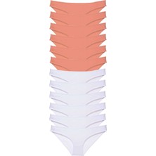 Miray Life 12 Adet Eko Set Likralı Kadın Slip Külot Pudra Beyaz