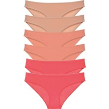 Miray Life 6 Adet Süper Eko Set Likralı Kadın Slip Külot Ten Pudra Fuşya