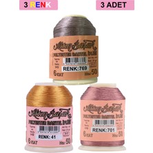 MiraLive 3 Adet Altınbaşak Oya ve Dantel Ipi 20 gr - Royaleks - No: 041 - 701 - 769